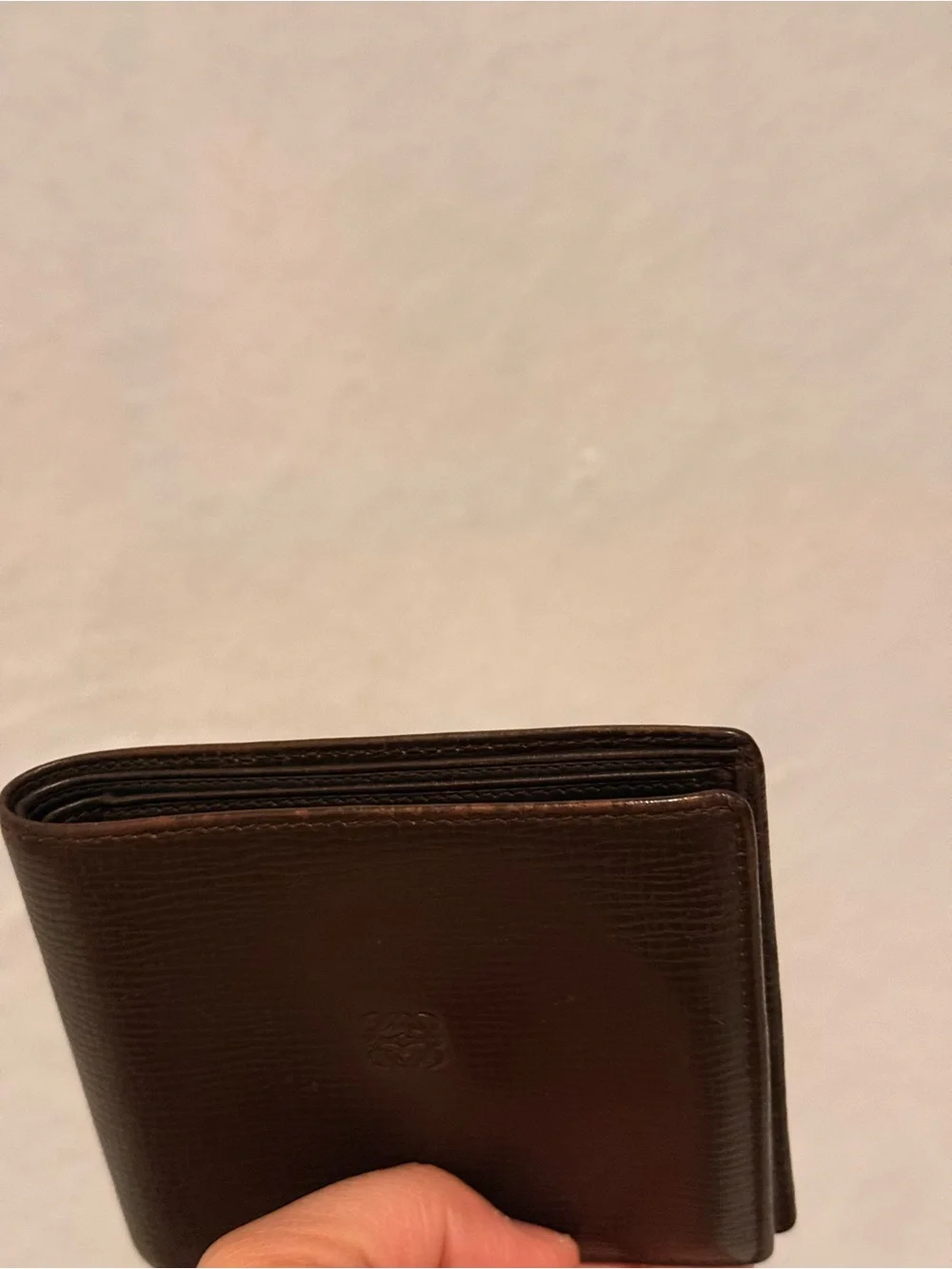Vintage Loewe Brown Leather Anagram Bifold Wallet